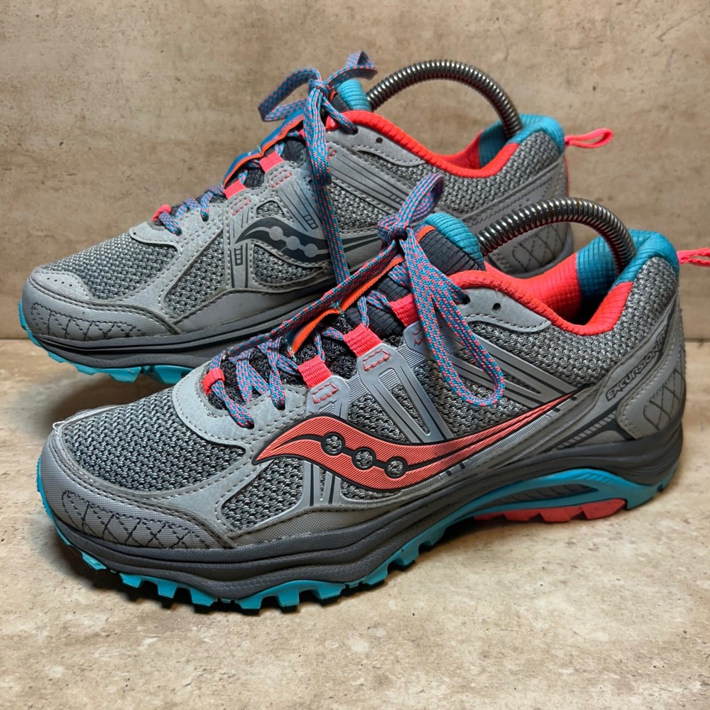 Saucony Excursion TR10 Womens 8 Trail Running Shoes‎ Grey Pink Blue S15301-1